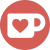 The Ko-fi logo in red.